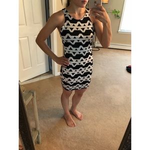Aztec black and white dress